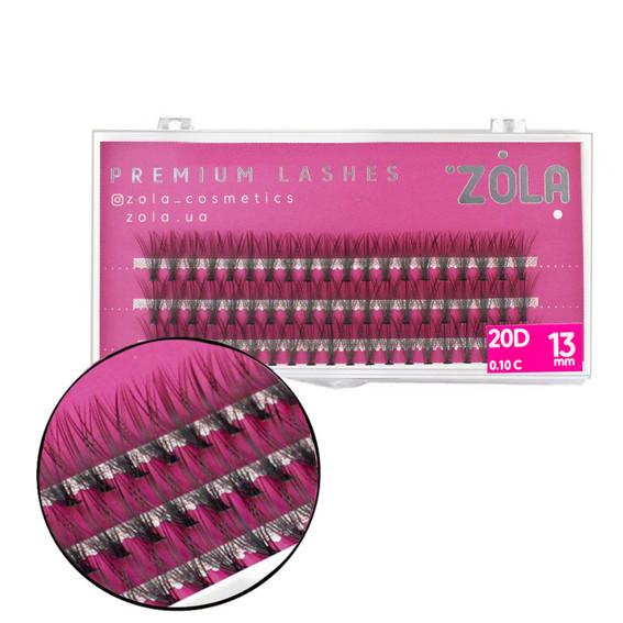 Ресницы ZOLA 20 D пучки 13 мм - Фото №1