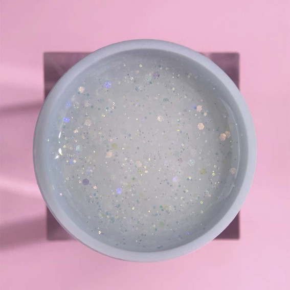 Gel LUNA Diamond Gel №01 milky white with glitter 15 ml (323-2354-0455) - Фото №2