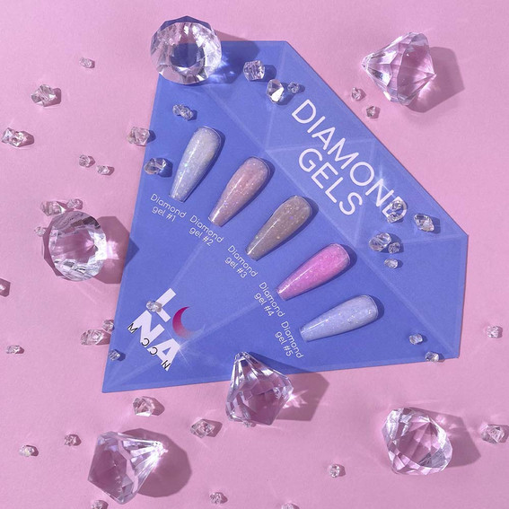 Gel für Extensions LUNA Diamond Gel №4 rosa mit Glitzer 15 ml (323-2357-0463) - Фото №5