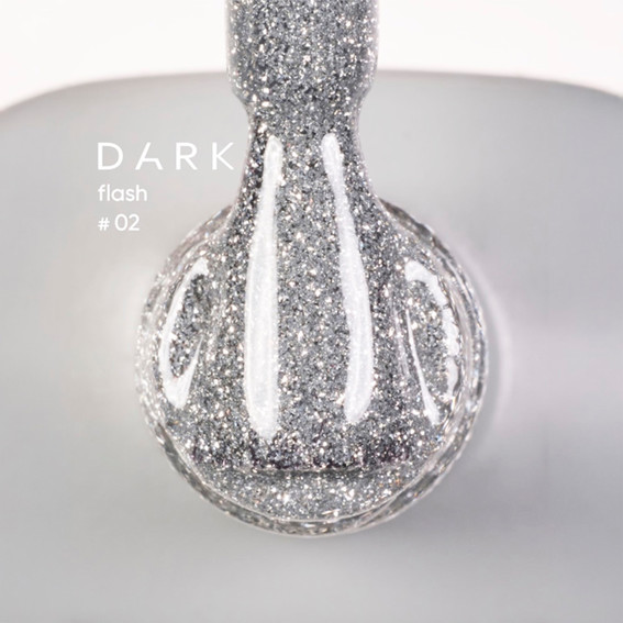 Гель-лак DARK Flash 02 темно-серебристый светоотражающий 10 мл - Фото №2