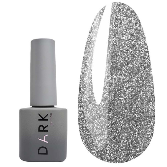 Гель-лак DARK Flash 02 темно-серебристый светоотражающий 10 мл - Фото №1