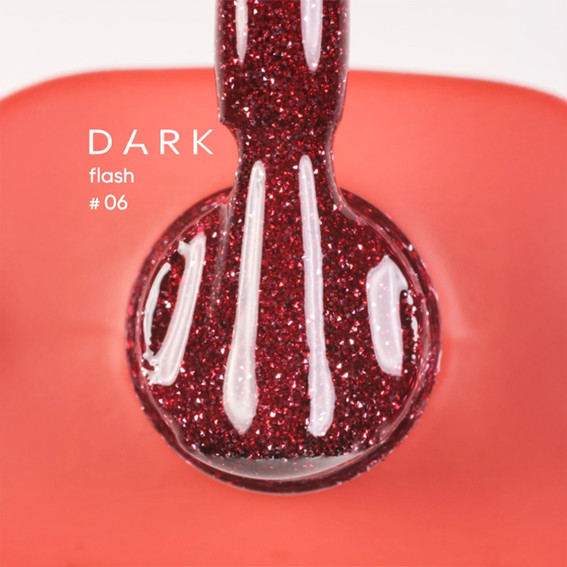 Гель-лак DARK Flash 06 темно-красный светоотражающий 10 мл - Фото №2