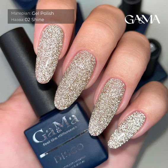 Гель-лак GA&MA Shine №002 светоотражающий золотой 10 мл (7700424) - Фото №4