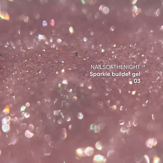 Гель NAILSOFTHENIGHT Sparkle Builder gel 03 бежево-розовый светоотражающий 15 мл - Фото №2