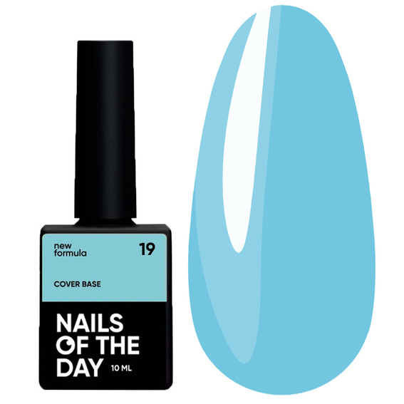 База для ногтей NAILSOFTHEDAY Cover NEW Formula 19 светло-голубой 10 мл - Фото №1