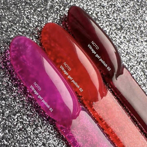 Gellack NAILSOFTHEDAY Vitrage 02 rotes Buntglas 10 ml - Фото №6