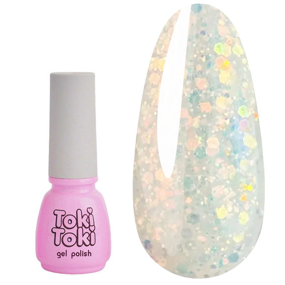 Gel polish Toki-Toki Unicorn UN02 translucent milky with glitter 5 ml - Фото №1