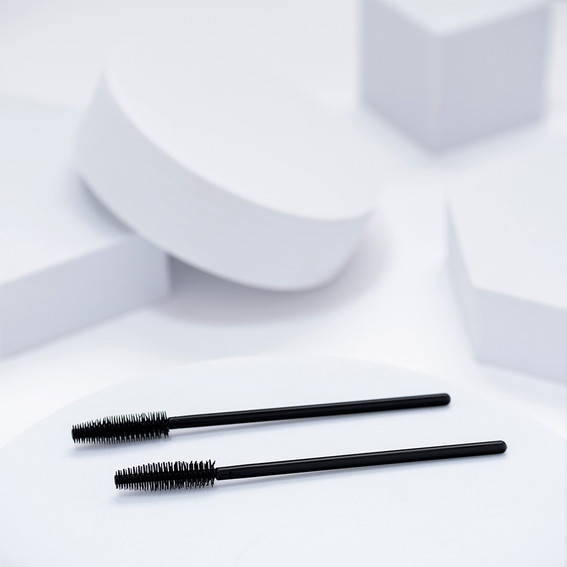 Silicone brush Aba Group black for eyelashes and eyebrows 50 pcs - Фото №3