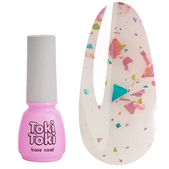 База Toki-Toki Potal 009 молочный с золотой, желтой, голубой поталью 5 мл - Фото №1