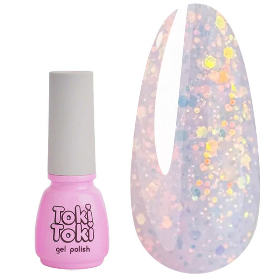 Gel polish Toki-Toki Unicorn UN05 translucent lilac with glitter 5 ml - Фото №1