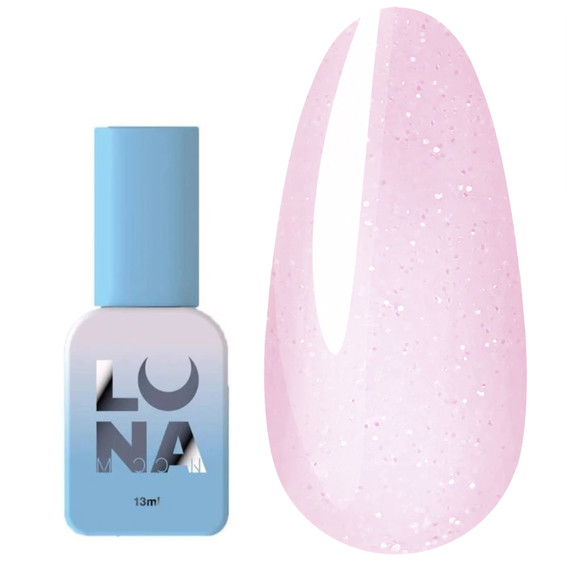 База Lunamoon Opal Base №4 светло-розовый с блестками 13 мл - Фото №1