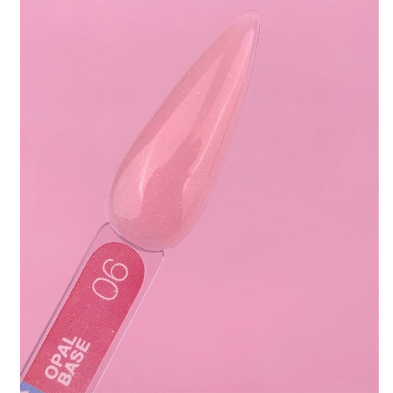 Base LUNA Opal Base №6 peach with glitter 13 ml - Фото №3