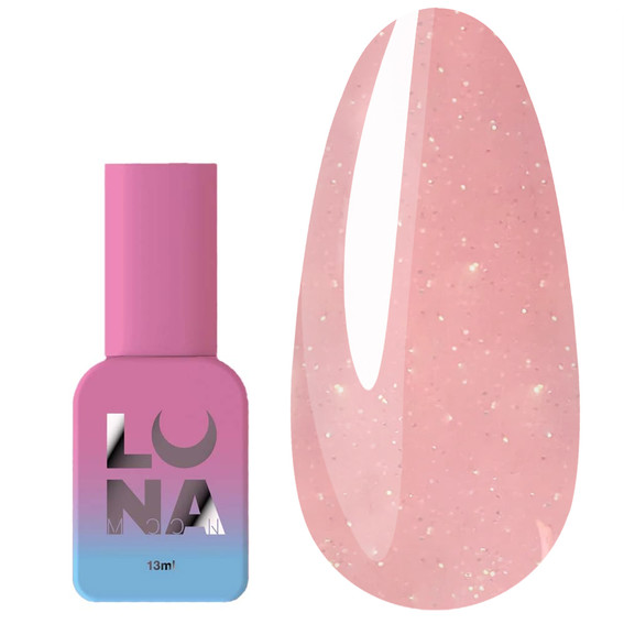 Base LUNA Opal Base №6 peach with glitter 13 ml - Фото №1
