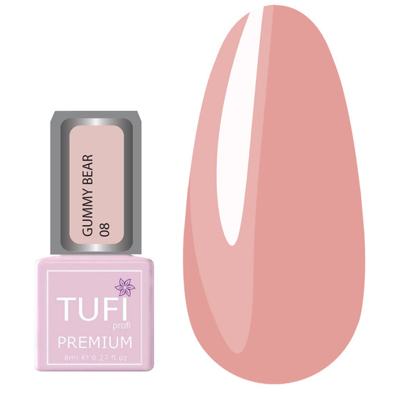 Gellack TUFI profi PREMIUM Gummy Bear №08 Peach Sorbet 8 ml (0318259) - Фото №1