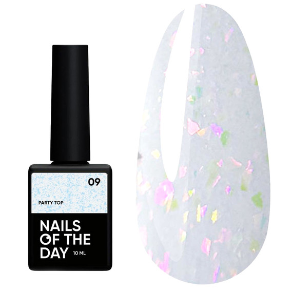 Топ NAILSOFTHEDAY Party top 09 с голографической слюдой 10 мл - Фото №1