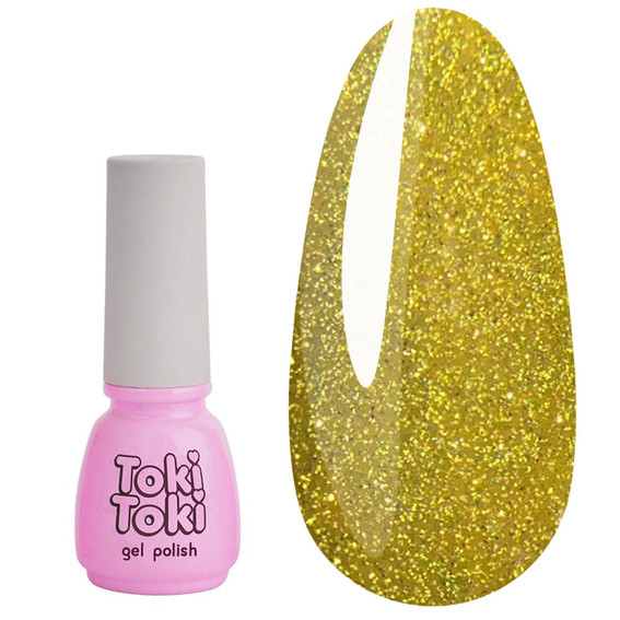 Гель-лак Toki-Toki Glitz GZ05 светоотражающий желтый 5 мл - Фото №1