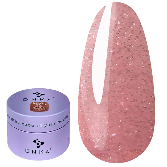 Nagelgel DNKa Builder Gel 0030 Hollywood Glow pink reflektierend 30 ml (BGD0030) - Фото №1