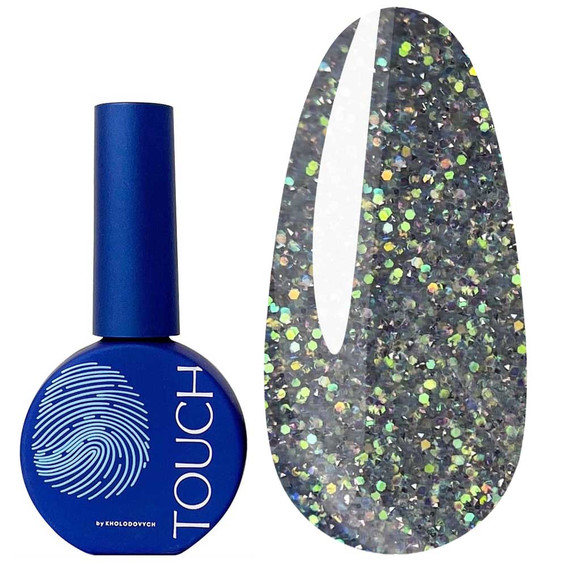 Touch Twinkle top 02 transparent with green glitter and reflective shimmer 13 ml - Фото №1