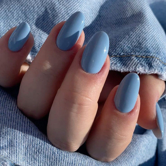 Маникюр весна 2025 (Голубой)
