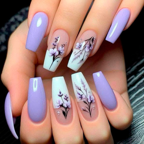 Manicure Wiosna 2025 (Lilac Sketch)