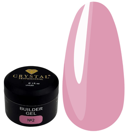 Gel for extension Crystal Builder Gel №2 pink 15 ml - Фото №1