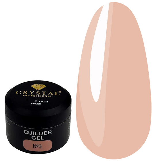 Гель для наращивания Crystal Builder Gel №3 бежевый 15 мл - Фото №1