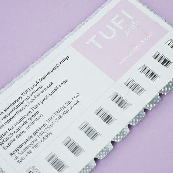 Frez do paznokci TUFI profi Mały konus WG029 węglikowy zielony - Фото №4