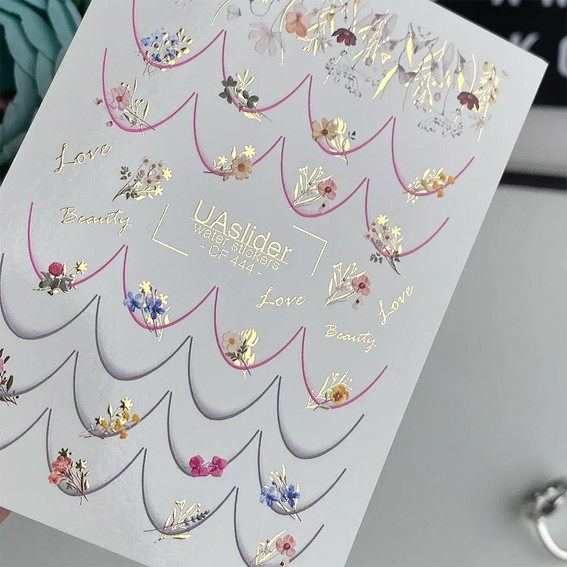 Slider-Design UAslider Pink-Schwarz French und Blumen Nr. CF 444 - Фото №2