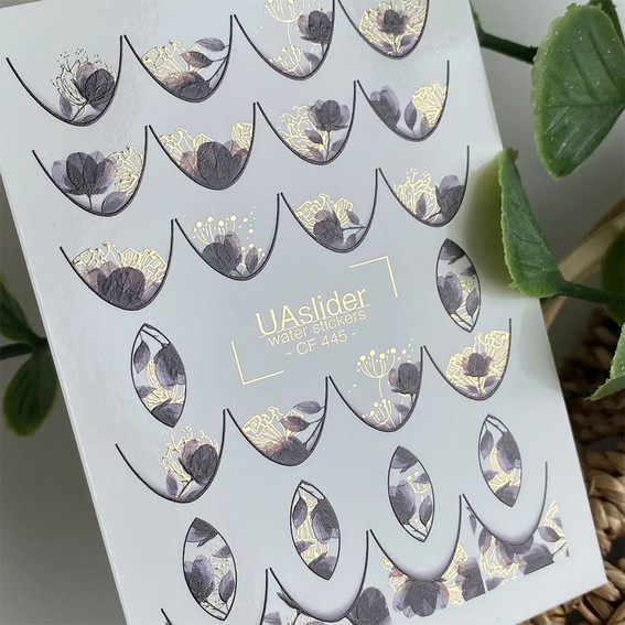 Slider-Design UAslider schwarz French und Blumen №CF 445 - Фото №2