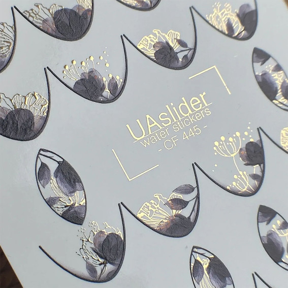 Slider-Design UAslider schwarz French und Blumen №CF 445 - Фото №3