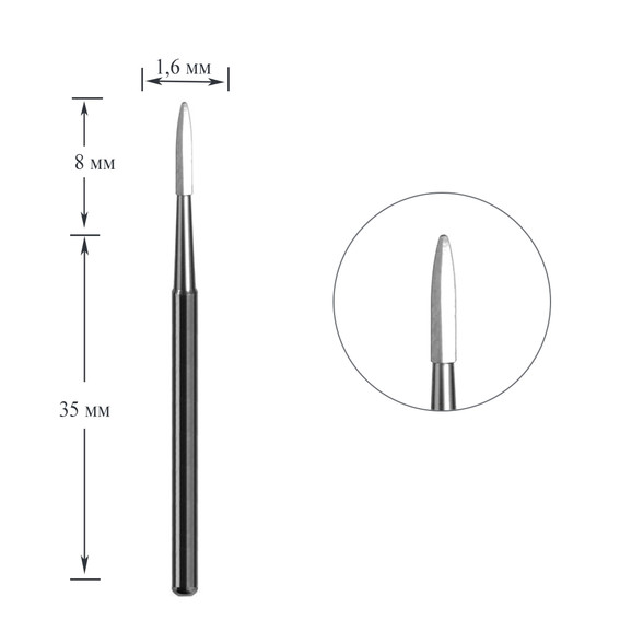 Manicure cutter NAILSOFTHEDAY Carbide Cleaner 1.6 x 8 mm