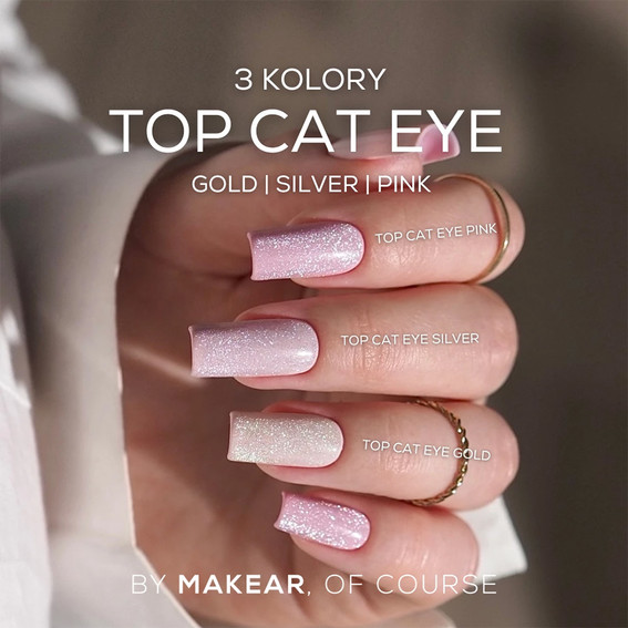 Топ для ногтей MakeAR Cat Eye Silver без липкого слоя 8 мл - Фото №2