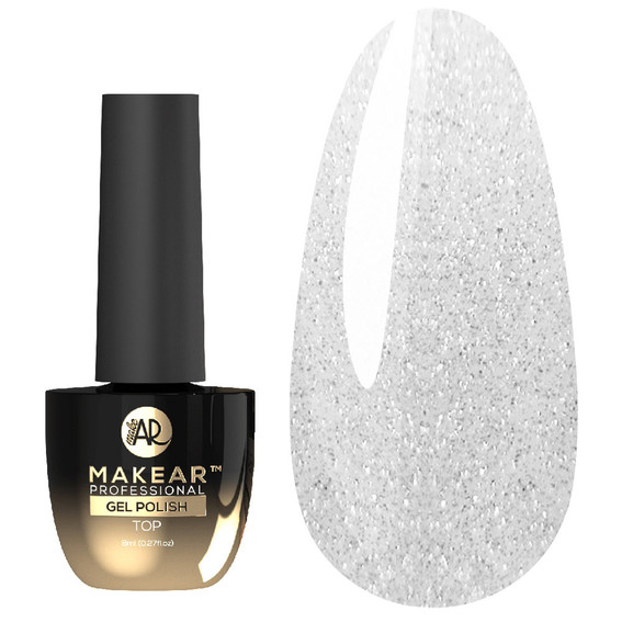Топ для ногтей MakeAR Cat Eye Silver без липкого слоя 8 мл - Фото №1