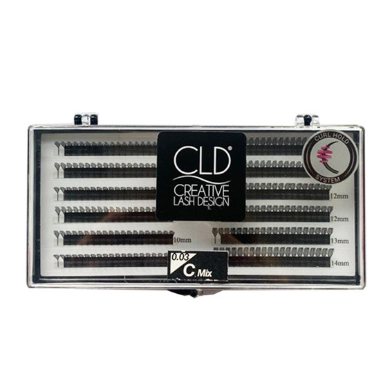 Шелковые ресницы CLD Anime Spire Mix C (T:0,03 мм/L: 8-14 мм)