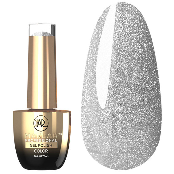 Гель-лак Makear MCL03 кошачий глаз серебро светоотражающий 8 мл - Фото №1