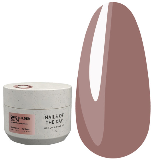 Гель для наращивания NAILSOFTHEDAY Cold Builder gel 06 темно-бежевый 15 мл - Фото №1