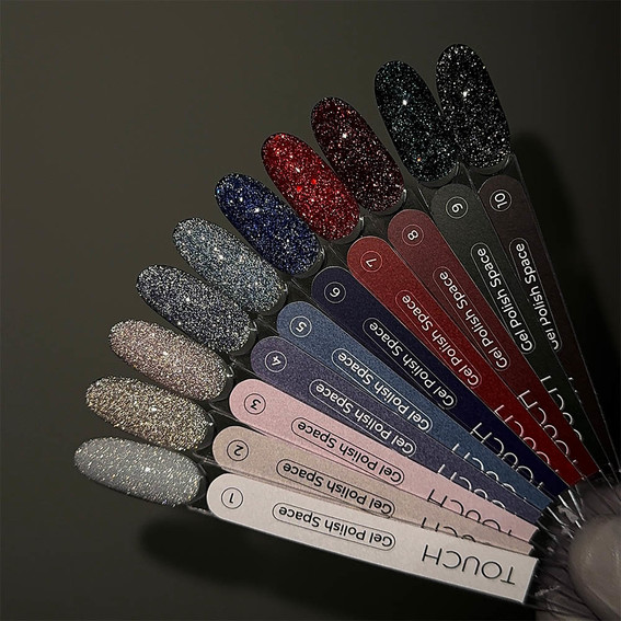 Гель-лак TOUCH Space gel polish 08 бордовый светоотражающий 9 мл - Фото №4