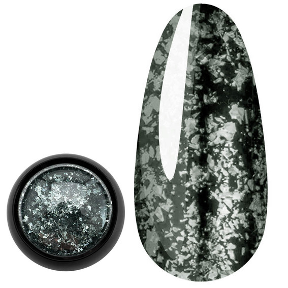 Втирка для ногтей Slowianka Grey Flakes 0,5 г - Фото №1