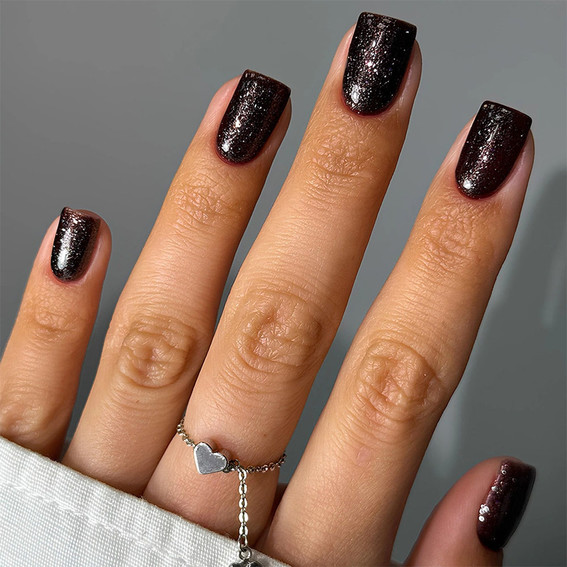 Gel polish DARK 163 red-brown with shimmer 6 ml - Фото №3