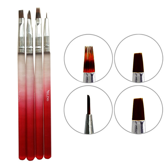 Maniküre-Pinselset  BLING 4-teiliges Rot