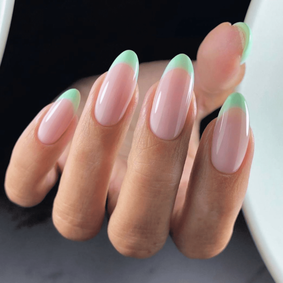 Almond Color French Manicure