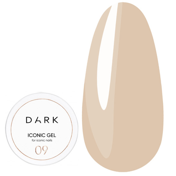 Гель для наращивания DARK Iconic Gel 09 бежевый 30 мл - Фото №1