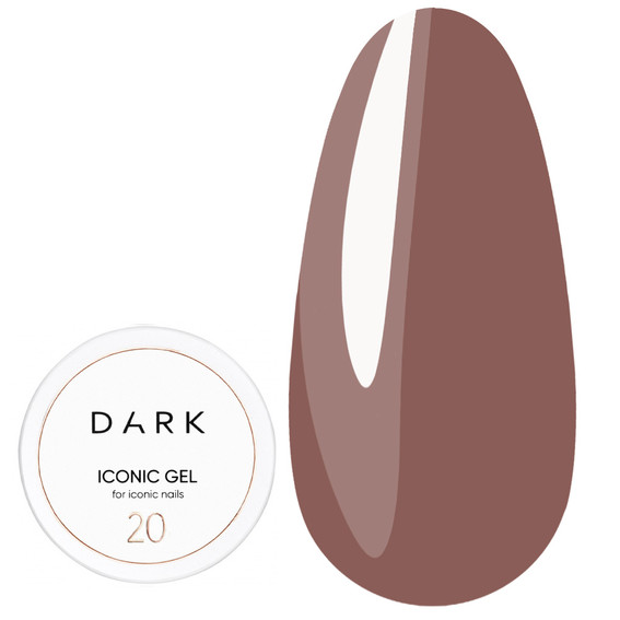 Gel für Nagelverlängerungen DARK Iconic Gel 20 Braun 30 ml - Фото №1