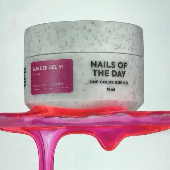 Гель для наращивания NAILSOFTHEDAY Builder gel 051 Vitrage розовый 15 мл - Фото №4