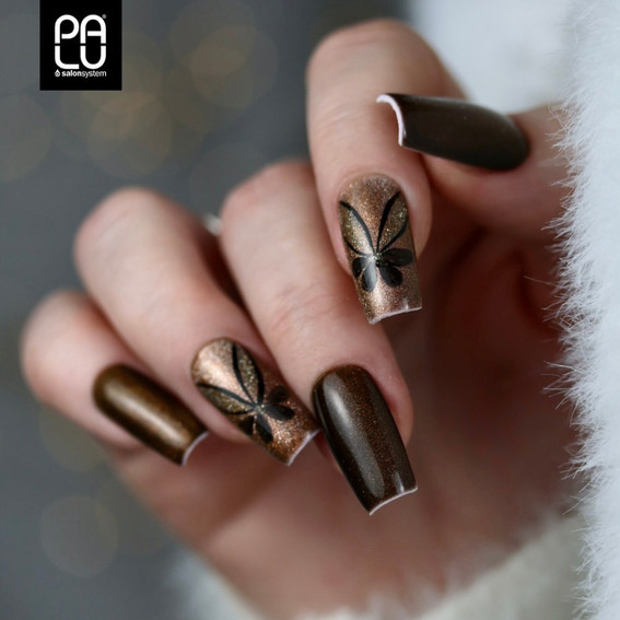 Gel polish PALU BUDAPEST BT3 dark brown cat eye 6 g - Фото №2