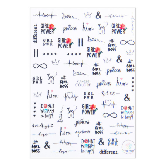 Наклейки для ногтей GNBLab тонкие самоклеящиеся валентинки CA-626 - Фото №1