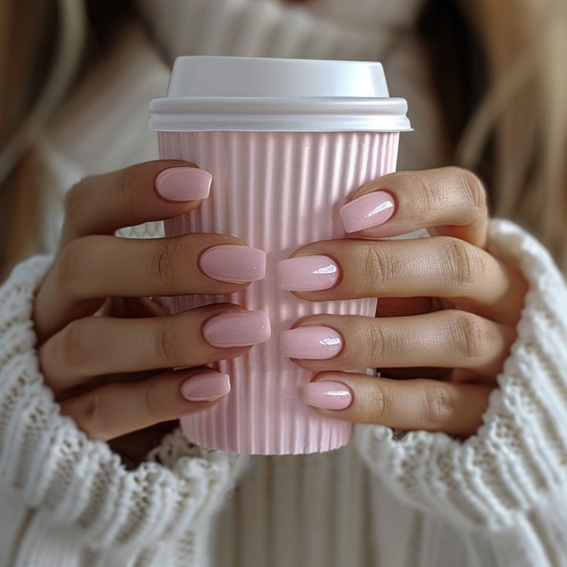 Einfarbig rosa Nägel