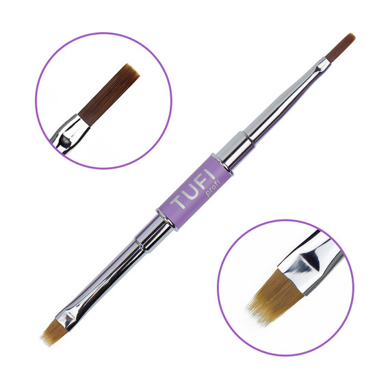 Двухсторонняя кисть для маникюра TUFI profi омбре/широкие линии (0327448) - Фото №1