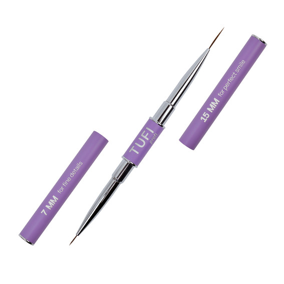Двухсторонняя кисть для маникюра TUFI profi лайнер 7мм/15мм (0327452) - Фото №3