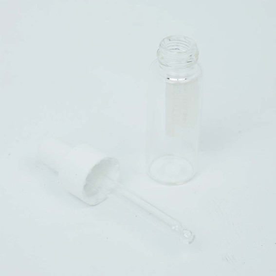 MILLIFORM Sydney cosmetics bottle clear glass with white dropper 5 ml - Фото №2